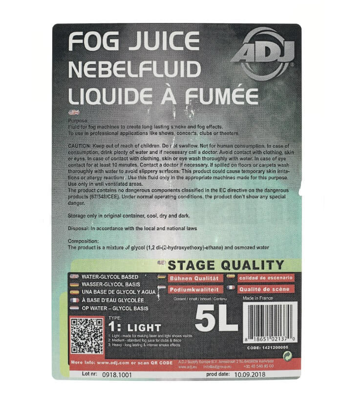 ADJ Fog Juice ile oluşturulan yoğun beyaz sis efekti