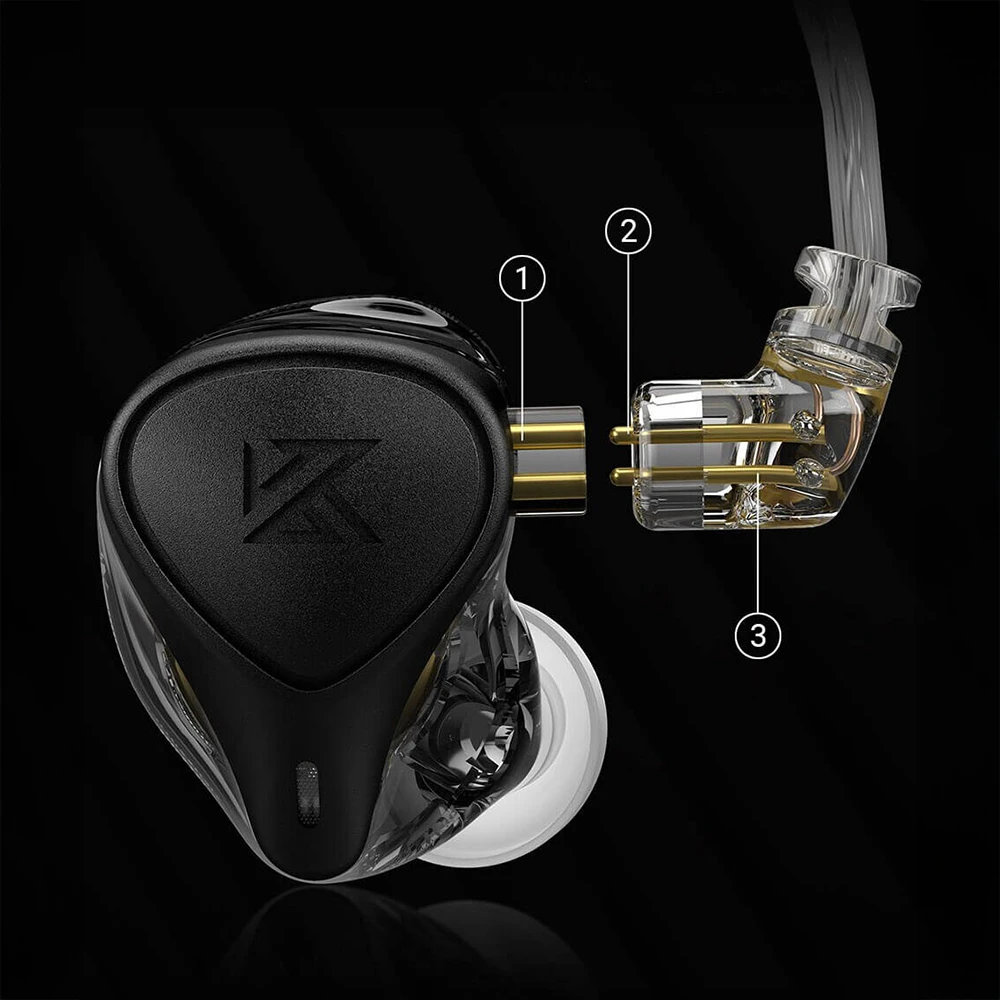 KZ ZEX PRO'nun geliştirilmiş, korumalı 2-pin değiştirilebilir kablo yapısı