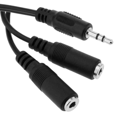 AKG Çift 3.5mm Dişi Jack - 3.5mm Erkek Jack Stereo Y Kablo - 3