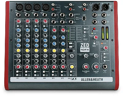 Allen & Heath ZED-10FX Efektli ve USB Destekli 10 Kanallı Analog Mikser - 1