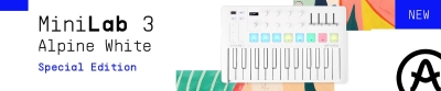 Arturia MiniLab 3 Alpine White - 25 Tuş Midi Klavye - 13