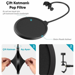 Audio-Technica AT2020 Stüdyo Set (Mikrofon Tutucu + 2 Mt Balanslı Kablo + Pop Filtre) - 10
