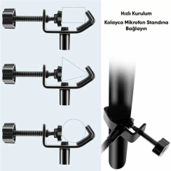 Audio-Technica AT2020 Stüdyo Set (Mikrofon Tutucu + 2 Mt Balanslı Kablo + Pop Filtre) - 11