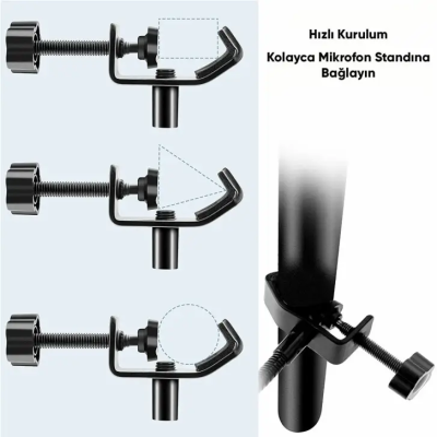 Audio-Technica AT2020 Stüdyo Set (Mikrofon Tutucu + 2 Mt Balanslı Kablo + Pop Filtre) - 11