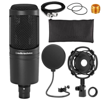 Audio-Technica AT2020 Stüdyo Set (Mikrofon Tutucu + 2 Mt Balanslı Kablo + Pop Filtre) - 1