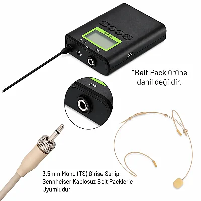 AV JEFE VH-14SK Headset Kafa Tipi Mikrofon (Kablosuz Mikrofon Seti İçin) - 2