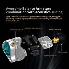 CCA CA10 10 Dengeli Armatür HiFi In-ear Monitör Kablolu Kulak İçi Kulaklık - 3