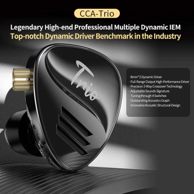 CCA Trio Dinamik Sürücü HiFi In-ear Monitör Kablolu Kulak İçi Kulaklık - 10