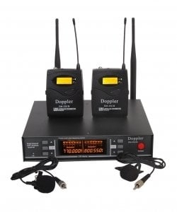 Doppler DM 252B Dijital UHF Çift Yaka Telsiz Kablosuz Mikrofon - 1