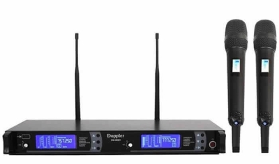 Doppler DM802 UHF Dijital Telsiz Çift EL Kablosuz Mikrofonu - 1
