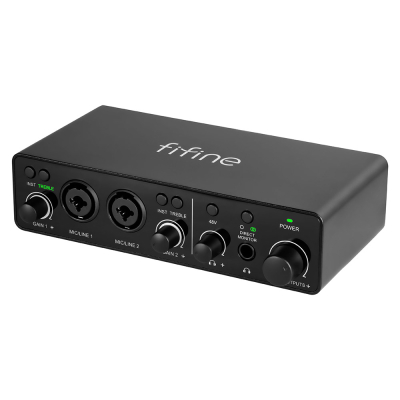 Fifine Ampli 3 USB Stüdyo Ses Kartı 2 Giriş 2 Çıkış 24bit/192kHz Windows/MAC/IOS/Android - 1
