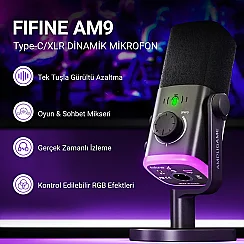 Fifine Ampligame AM9 Hibrit USB/XLR Yayıncı Mikrofon Seti - 2