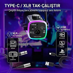 Fifine Ampligame AM9 Hibrit USB/XLR Yayıncı Mikrofon Seti - 3