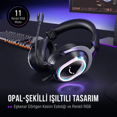 Fifine Ampligame H13 Mikrofonlu 7.1 RGB Oyuncu Kulaklığı - 7