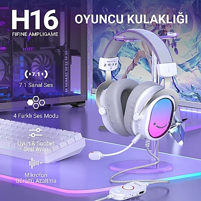 Fifine Ampligame H16 Mikrofonlu 7.1 Oyuncu Kulaklığı - 8