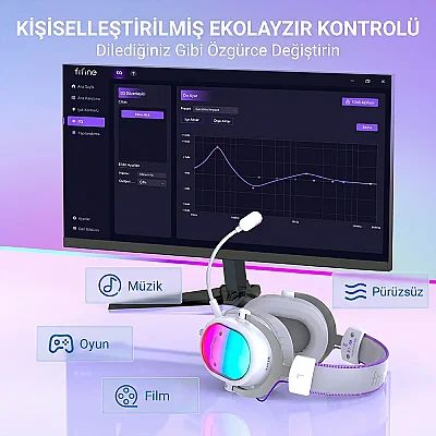 Fifine Ampligame H16 Mikrofonlu 7.1 Oyuncu Kulaklığı - 11