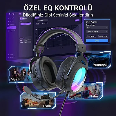 Fifine Ampligame H16 Mikrofonlu 7.1 Oyuncu Kulaklığı - 12