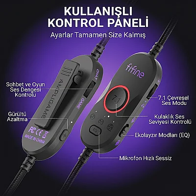 Fifine Ampligame H16 Mikrofonlu 7.1 Oyuncu Kulaklığı - 14