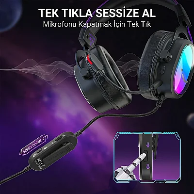 Fifine Ampligame H16 Mikrofonlu 7.1 Oyuncu Kulaklığı - 15