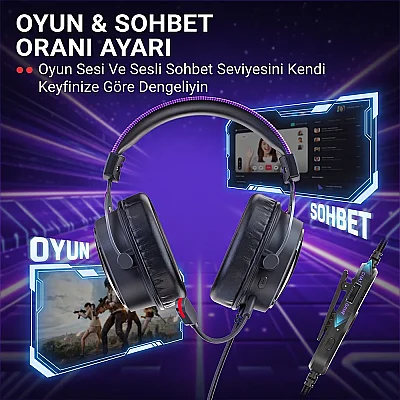 Fifine Ampligame H16 Mikrofonlu 7.1 Oyuncu Kulaklığı - 16