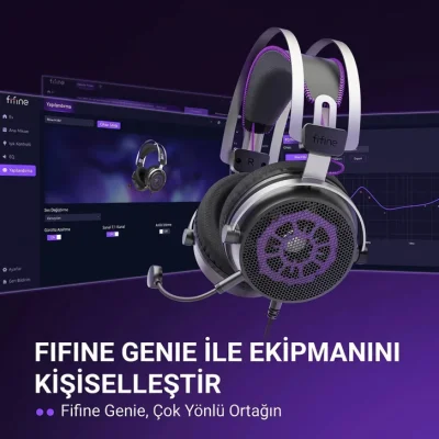 Fifine AmpliGame H18V 7.1 Surround Open-Back Oyuncu Kulaklığı - 5