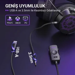 Fifine AmpliGame H18V 7.1 Surround Open-Back Oyuncu Kulaklığı - 6