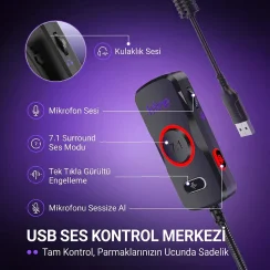 Fifine AmpliGame H18V 7.1 Surround Open-Back Oyuncu Kulaklığı - 10