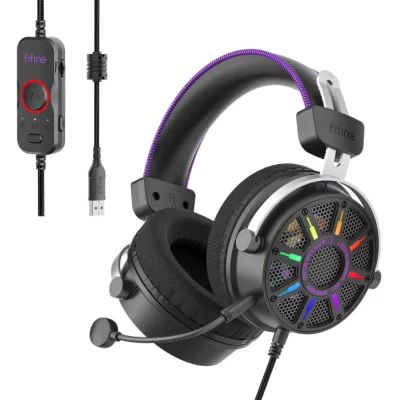 Fifine Ampligame H19 Mikrofonlu 7.1 RGB Oyuncu Kulaklığı - 2
