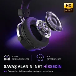 Fifine Ampligame H19 Mikrofonlu 7.1 RGB Oyuncu Kulaklığı - 6