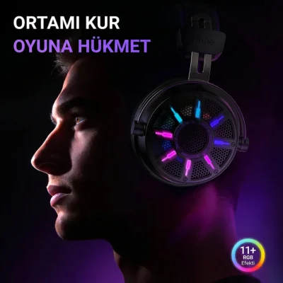Fifine Ampligame H19 Mikrofonlu 7.1 RGB Oyuncu Kulaklığı - 4
