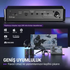Fifine Ampligame SC8 USB Oyuncu Ses Mikseri - 12