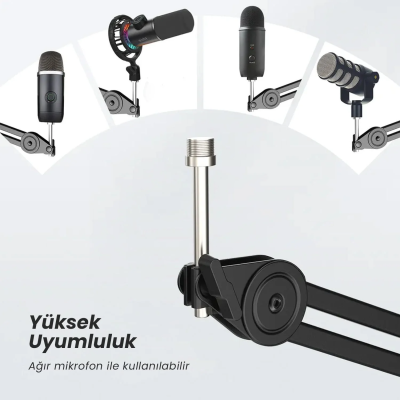 Fifine BM63 Masaüstü Mikrofon Standı - Ayaklık - Sehpa 40x40cm - 6