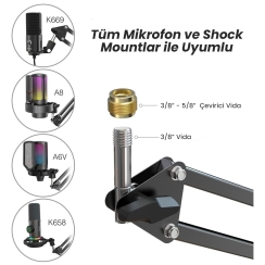 Fifine CS1 Masa Tipi Mikrofon Standı - Mikrofon Sehpası 35x35cm - 3