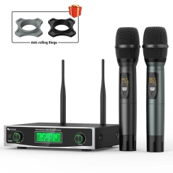 Fifine K040 Çift El Tipi Telsiz Kablosuz Karaoke Sahne Mikrofon Seti - Fifine