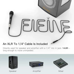 Fifine K6 Kablolu - Açma/Kapama Tuşlu - Profesyonel - Vokal - Karaoke Dinamik Mikrofon - 6