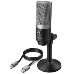 Fifine K670 USB Mikrofon - Podcast - Yayıncı - Youtuber - Condenser - Bilgisayar Mikrofonu (Gri) - Fifine