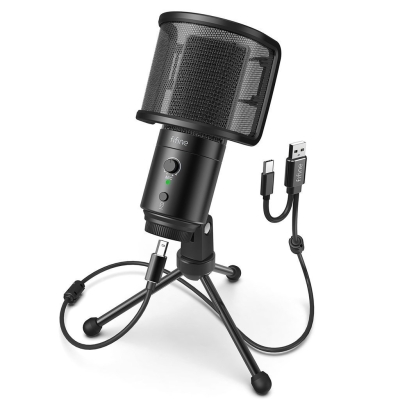 Fifine K683A USB Mikrofon - Canlı Yayın - Podcast - Youtuber - Gamer - Bilgisayar Mikrofonu - 1