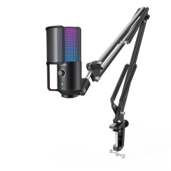 Fifine T669 Pro Yayıncı - Youtuber - Podcast - Bilgisayar - RGB Oyuncu Mikrofonu - Fifine