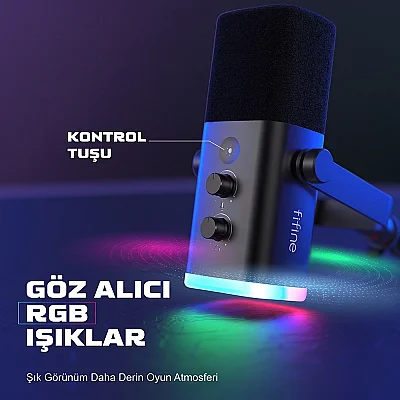 Fifine TAM8 XLR/USB RGB Dinamik Oyuncu Mikrofon Seti - 9