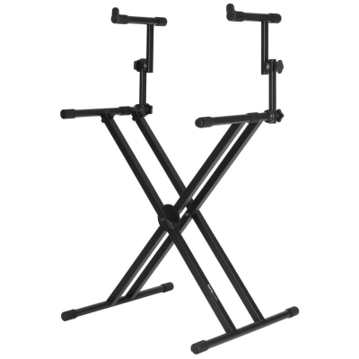 Gator Frameworks GFW-KEY-5100X | Black 2 Tier X Style Keyboard Stand - 1