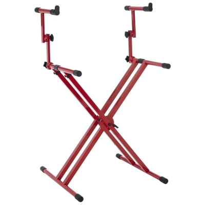Gator Frameworks GFW-KEY-5100XRED | Red 2 Tier X Style Keyboard Stand - 1