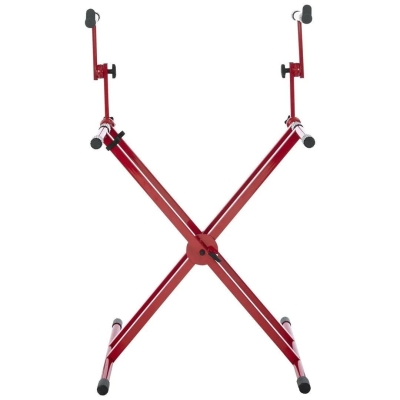 Gator Frameworks GFW-KEY-5100XRED | Red 2 Tier X Style Keyboard Stand - 2