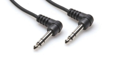 Hosa 1/4'' 90 açılı TRS (M) - 1/4'' 90 açılı TRS (M) Balanslı kablo 3 mt. - 1