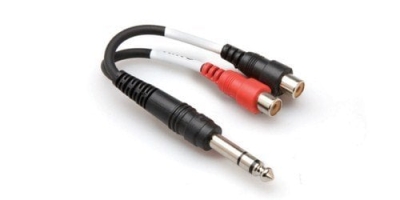 Hosa 1/4'' TRS (M) <-> Dual RCA (F) Stereo Breakout kablo - 1