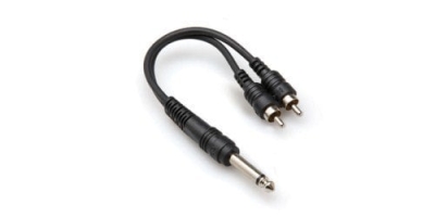 Hosa 1/4'' TS (M) <-> Dual RCA (M) Y-kablo - 1