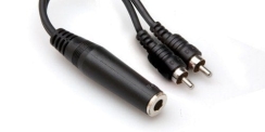 Hosa 1/4'' TS (F) - Dual RCA (M) Y kablo - Hosa