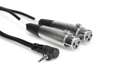 Hosa 3.5 mm. 90 derece TRS (M) <-> Dual XLR (F) Stereo Breakout kablo, 60 cm. - Hosa
