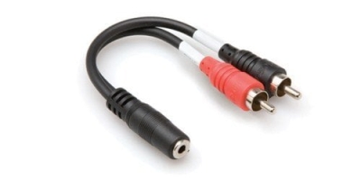 Hosa 3.5 mm. TRS (F) <-> Dual RCA (M) Stereo Breakout kablo - 1
