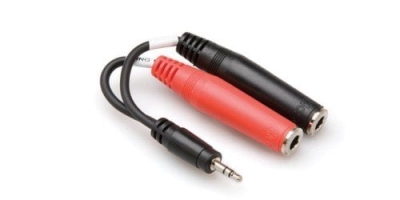 Hosa 3.5 mm. TRS (M) <-> Dual 1/4'' TS (F) Stereo Breakout kablo - 1