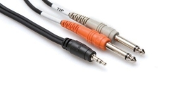 Hosa 3.5 mm. TRS (M) <-> Dual 1/4'' TS (M) Stereo Breakout kablo, 90 cm. - Hosa